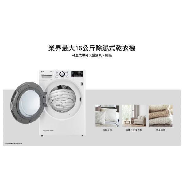 【聊聊再折】LG 免曬衣乾衣機｜10公斤 (冰瓷白) WR-100VW LG乾衣機, 免曬衣乾衣機｜10公斤 (冰瓷白) ,WR-100VW