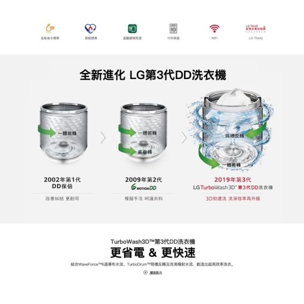 【聊聊再折】LG TurboWash3D™ 直立式直驅變頻洗衣機｜17公斤 (不鏽鋼銀) WT-D179VG LG洗衣機, TurboWash3D™ 直立式直驅變頻洗衣機｜17公斤 (不鏽鋼銀) ,WT-D179VG