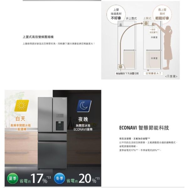 【聊聊再折】Panasonic 國際牌 540公升一級能效四門變頻電冰箱 NR-D541PG-H1 Panasonic 國際牌 540公升一級能效四門變頻電冰箱 NR-D541PG-H1
