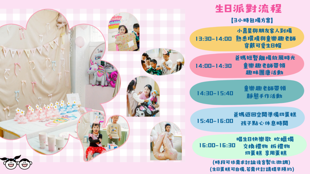童樂趣生日派對包場方案 