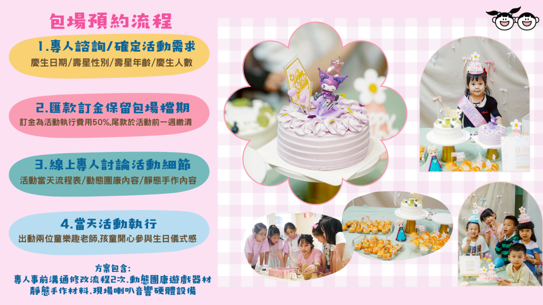 童樂趣生日派對包場方案 