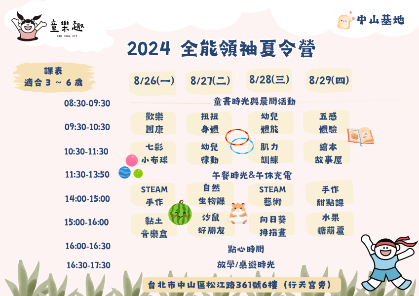 中山基地-適合3-7歲 海龜營、台北營隊,新北營隊,兒童營隊,運動冬令營,運動夏令營,中山區營隊,中山區夏令營