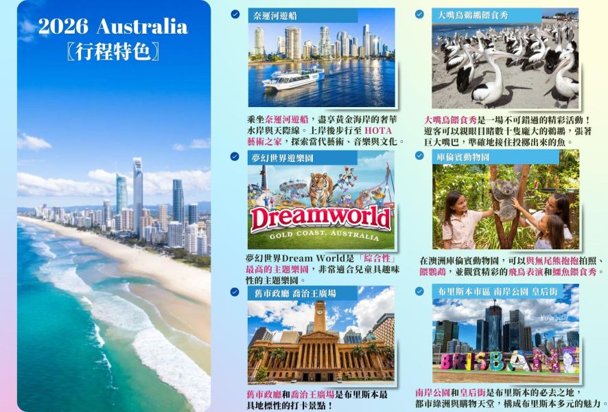 2026暑期海外親子團-澳洲布里斯本 