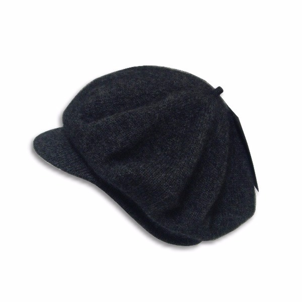 紐西蘭貂毛羊毛帽保暖帽*小帽緣貝蕾帽_炭灰色 圓帽,貝蕾帽,毛帽,保暖帽,報童帽