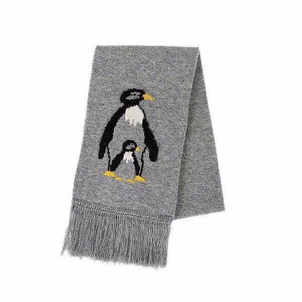 企鵝【灰】紐西蘭美麗諾100%純羊毛圍巾 雙層厚款防寒保暖圍巾女圍巾男 圍巾,羊毛圍巾推薦,保暖圍巾,純羊毛圍巾,羊毛圍巾