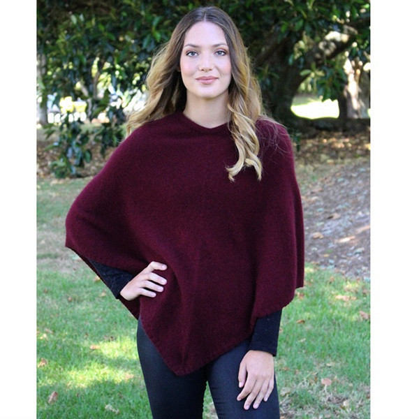 深紐紅紐西蘭貂毛羊毛斗篷披肩 圍巾,保暖,美麗諾羊毛,披肩,斗篷