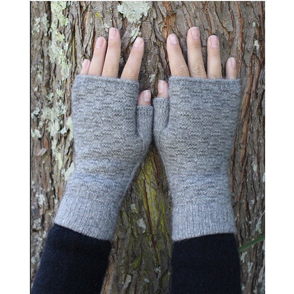 銀灰織紋紐西蘭貂毛羊毛袖套露指手套 保暖手套,袖套,羊毛手套,露指手套
