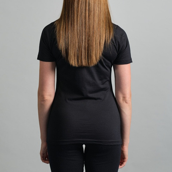 短袖女裝黑色輕薄澳洲MerinoSkins100%純羊毛衛生衣 羊毛衛生衣,衛生衣,保暖衣,吸濕排汗,美麗諾羊毛衛生衣