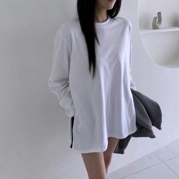 側開衩白Ｔ 白Ｔ