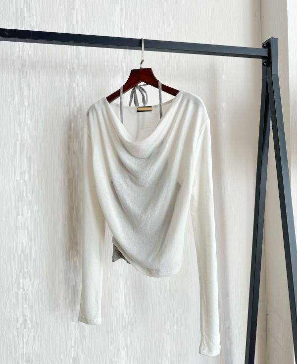 繞脖針織棉上衣 針織棉上衣