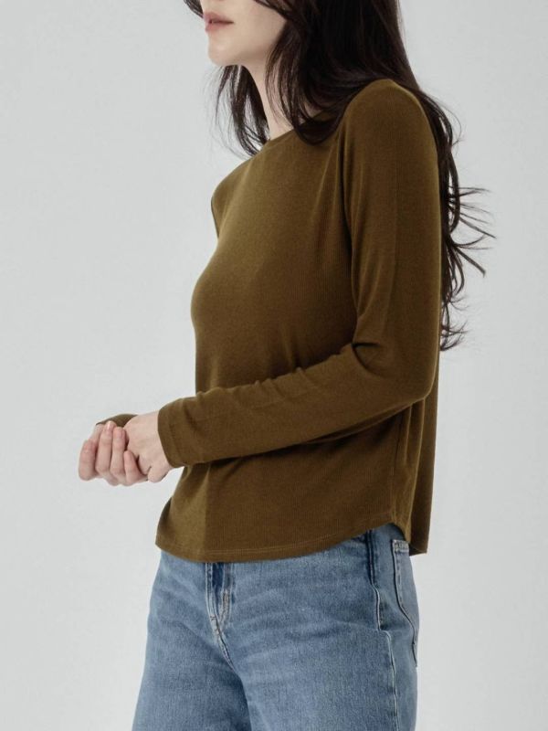 圓領羅紋棉上衣 羅紋棉Ｔ