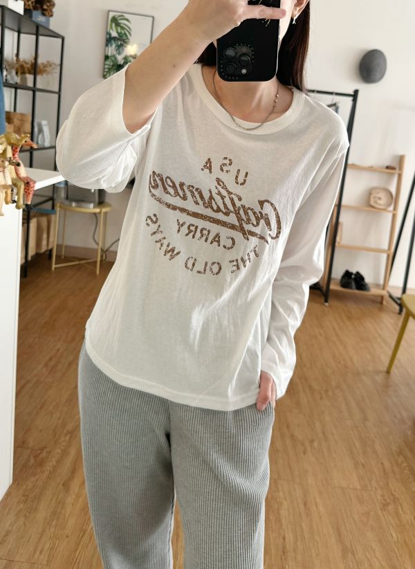 美式風薄長袖Ｔ 美式風格Ｔ