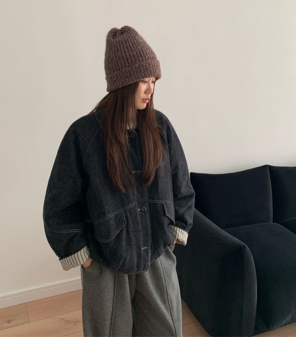 磨毛丹寧外套 舖棉外套