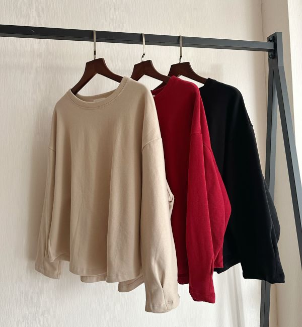 弧型手袖刷毛上衣 弧型袖上衣