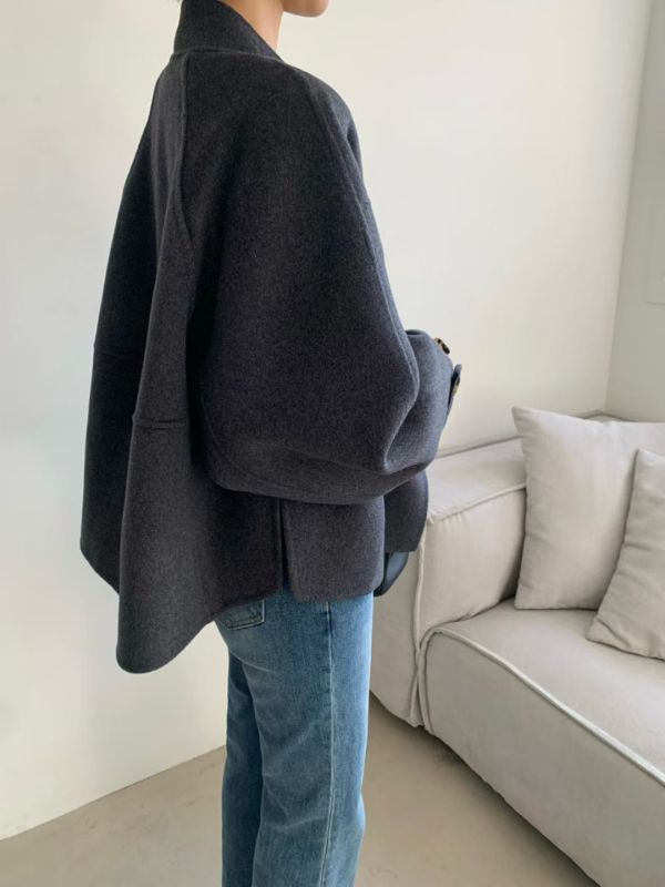 立領手工羊毛大衣 手工羊毛大衣