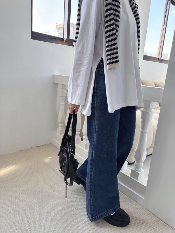 側開衩白Ｔ 白Ｔ