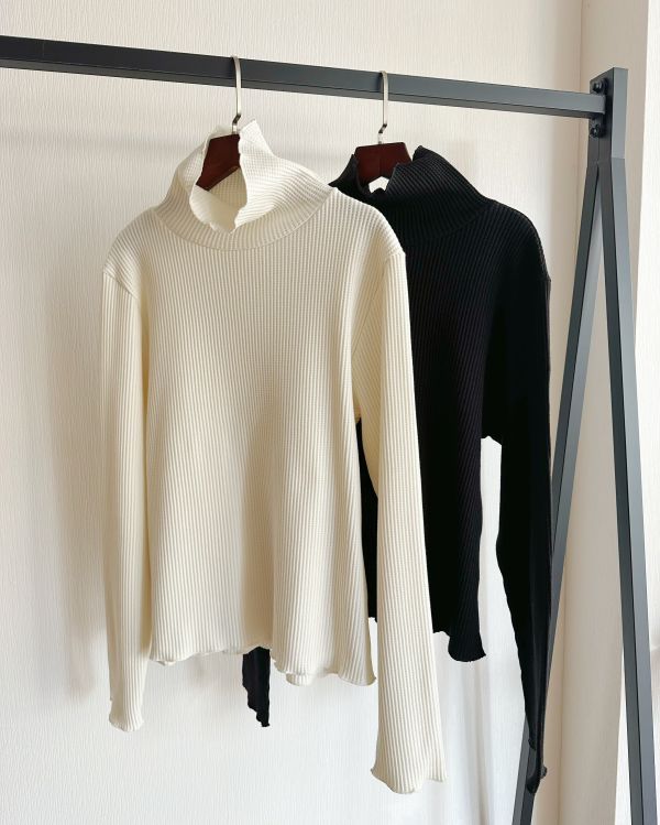 華夫格高領上衣 華夫格Ｔ