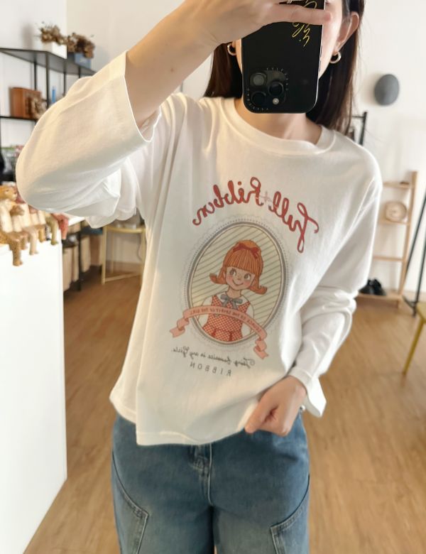 可愛女孩磨毛棉Ｔ 磨毛棉Ｔ