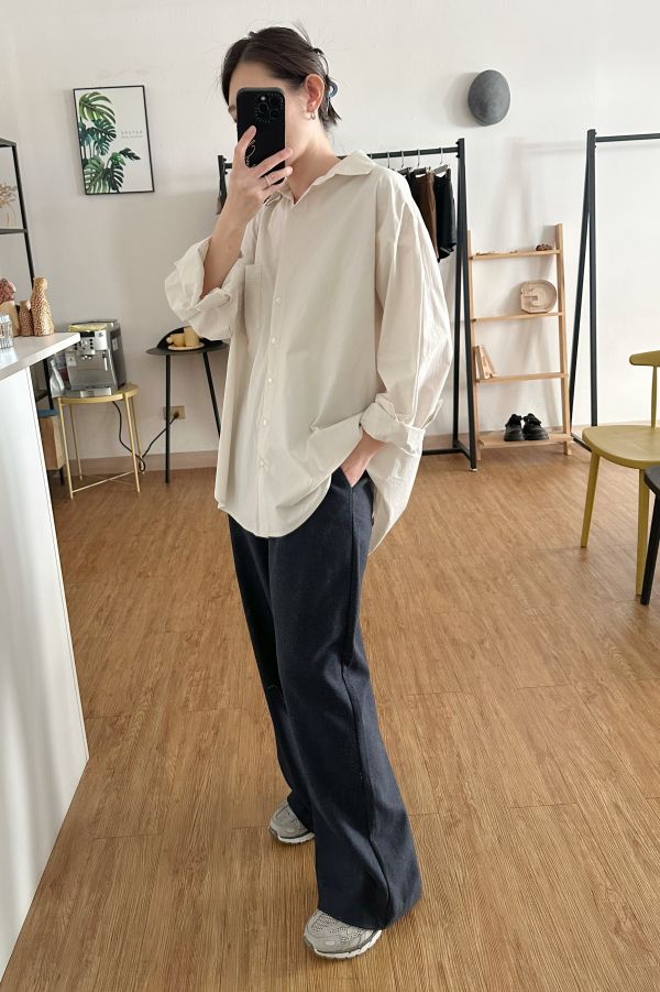 側釦挺版襯衫 側釦襯衫