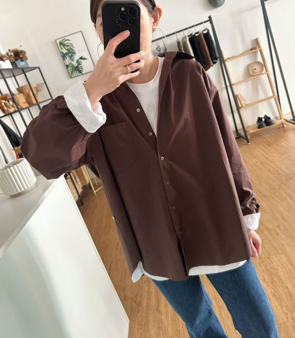 側釦挺版襯衫 側釦襯衫