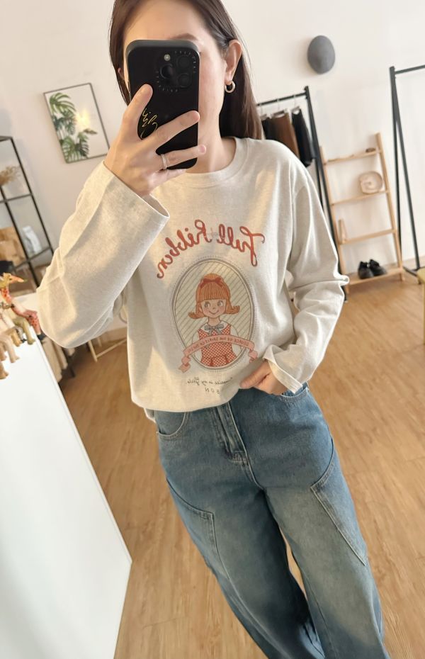 可愛女孩磨毛棉Ｔ 磨毛棉Ｔ