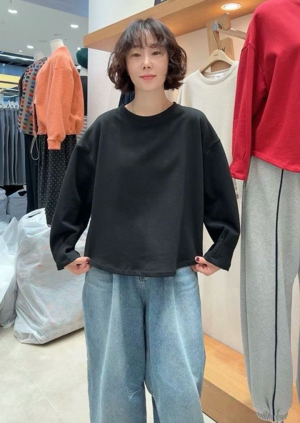 弧型手袖刷毛上衣 弧型袖上衣