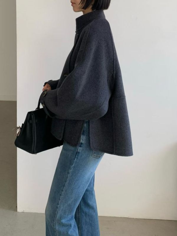 立領手工羊毛大衣 手工羊毛大衣