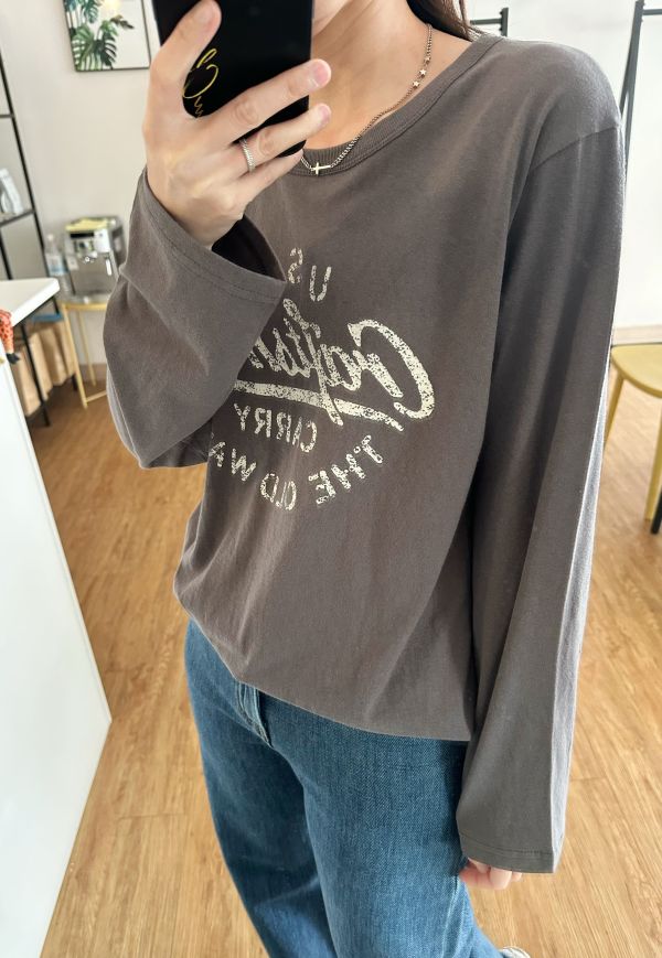 美式風薄長袖Ｔ 美式風格Ｔ