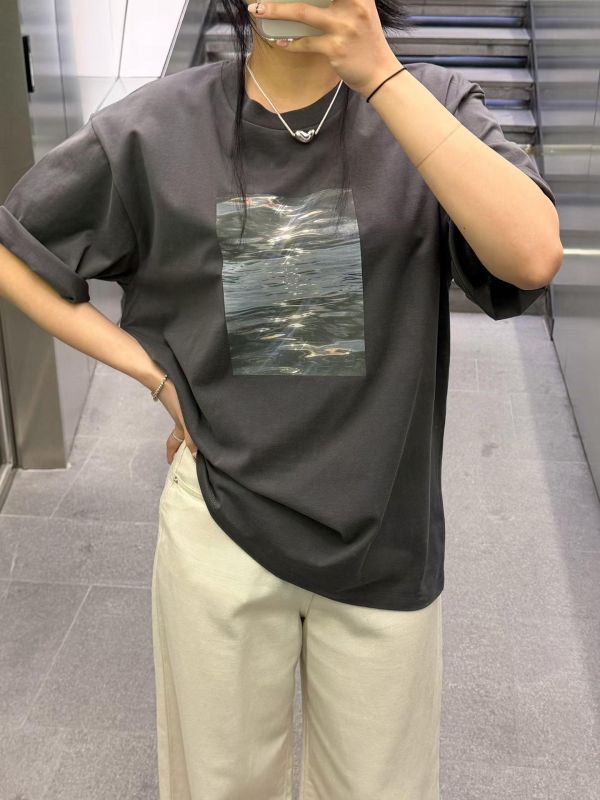 水波圖寬身Ｔ 寬身棉Ｔ