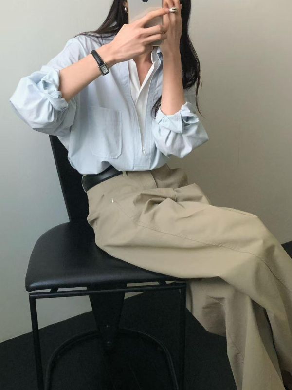 假兩件開襟襯衫 造型襯衫