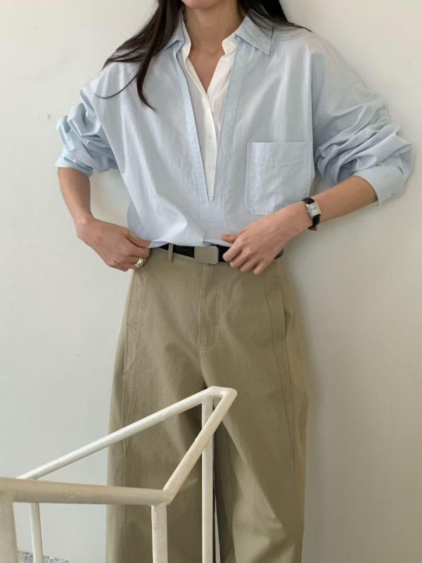 假兩件開襟襯衫 造型襯衫