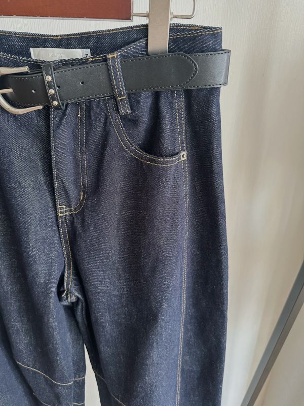 深丹寧小彎刀褲 彎刀褲