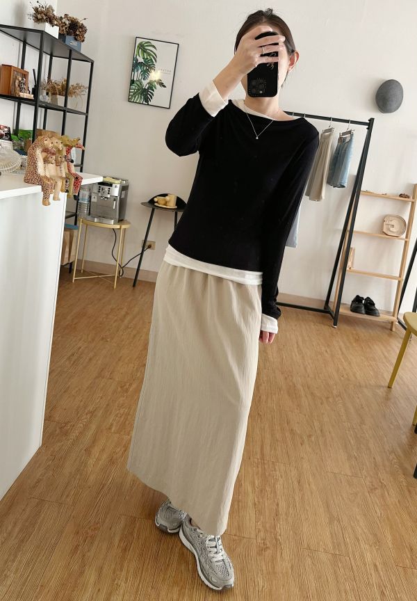 微光澤長裙 長裙