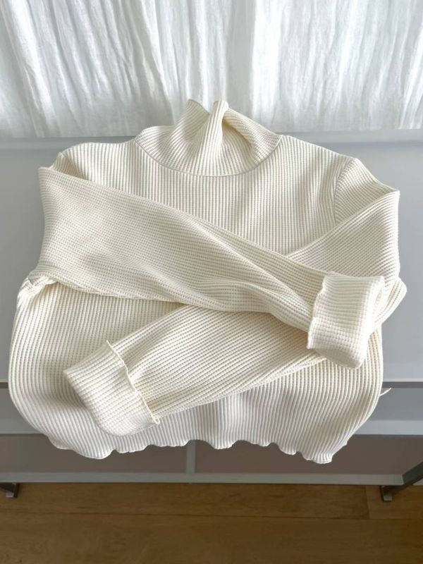 華夫格高領上衣 華夫格Ｔ