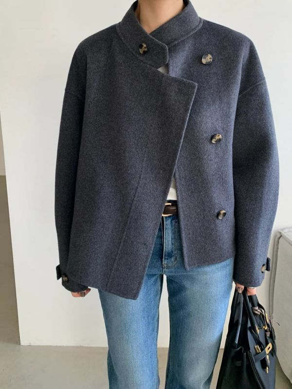 立領手工羊毛大衣 手工羊毛大衣
