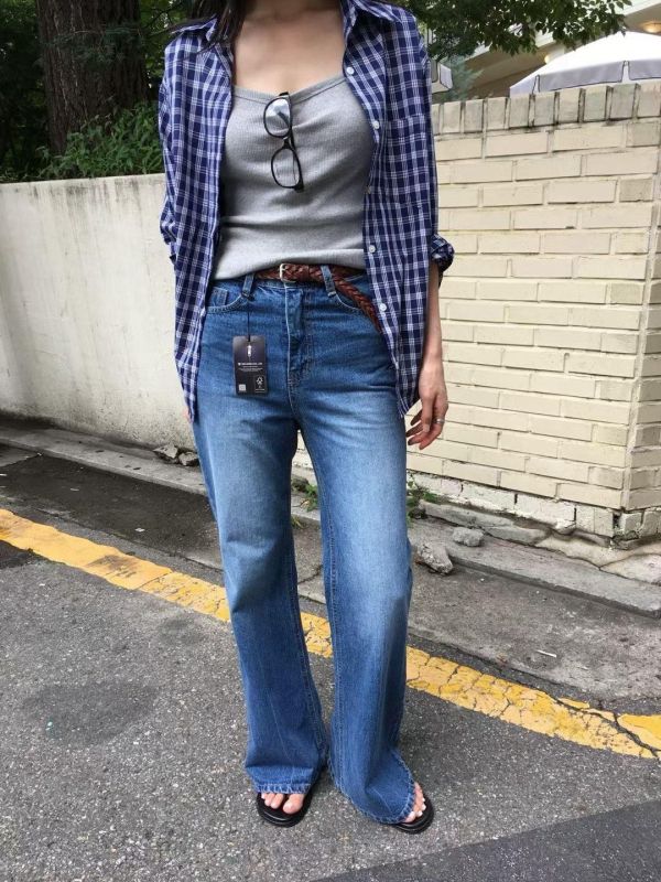 刷色喇叭褲 喇叭牛仔褲