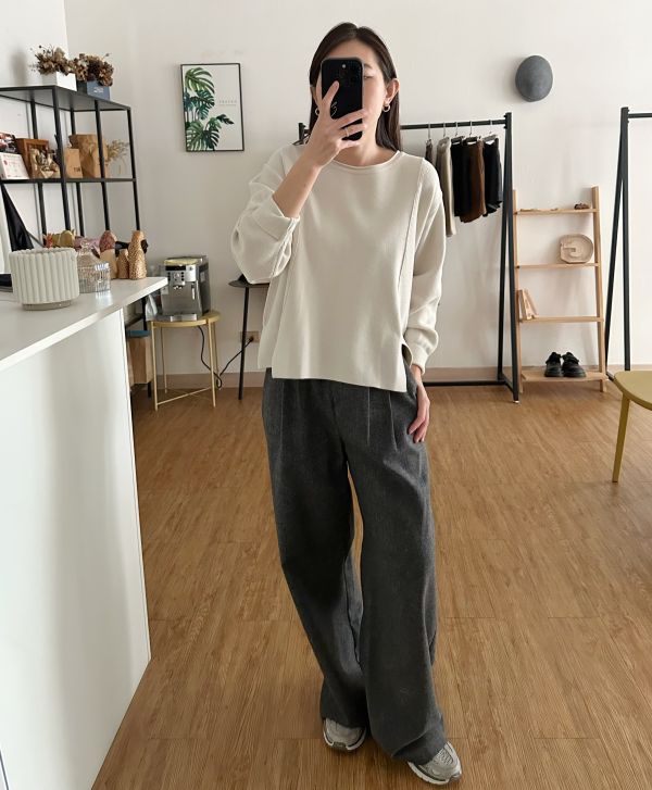 羊毛西裝寬褲 羊毛褲