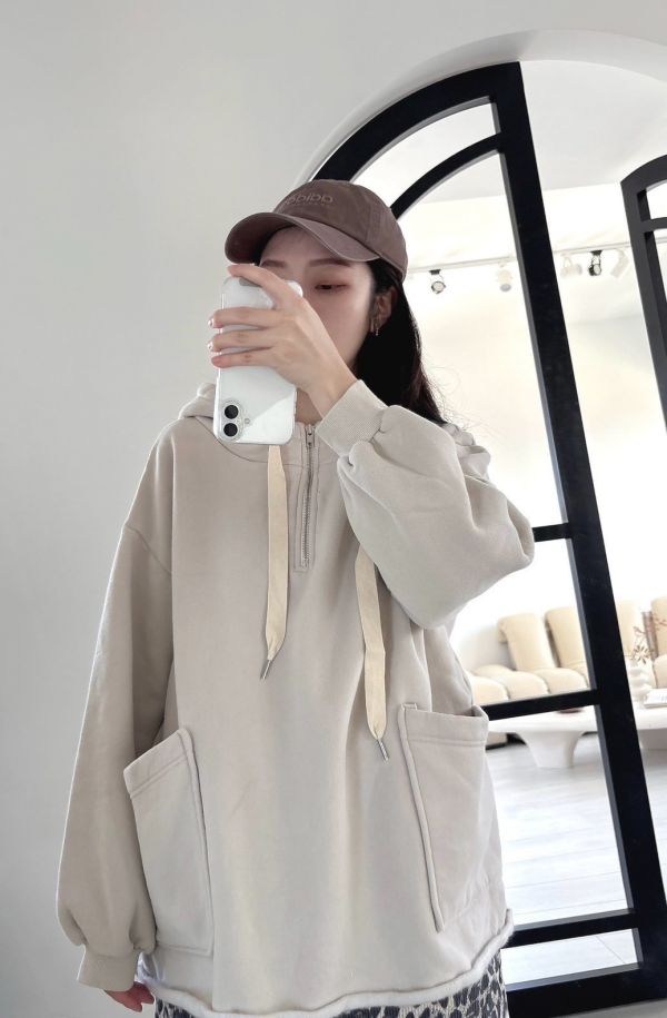拉鍊大口袋帽Ｔ 大口袋帽Ｔ
