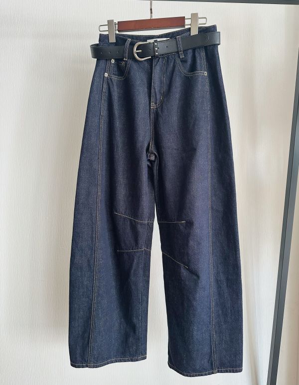 深丹寧小彎刀褲 彎刀褲