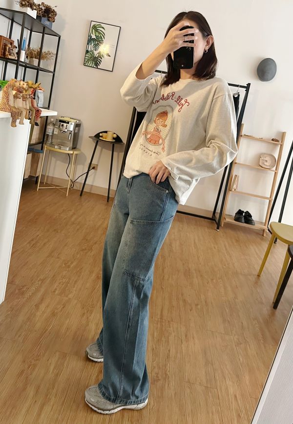 可愛女孩磨毛棉Ｔ 磨毛棉Ｔ