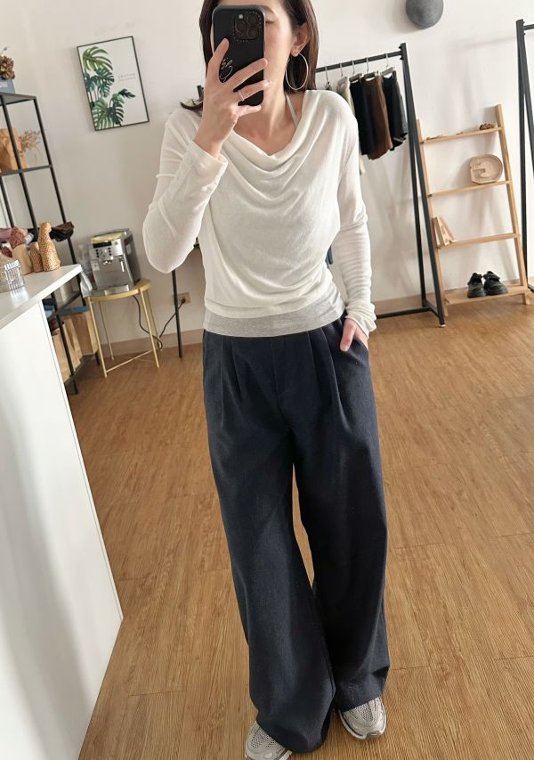 羊毛西裝寬褲 羊毛褲