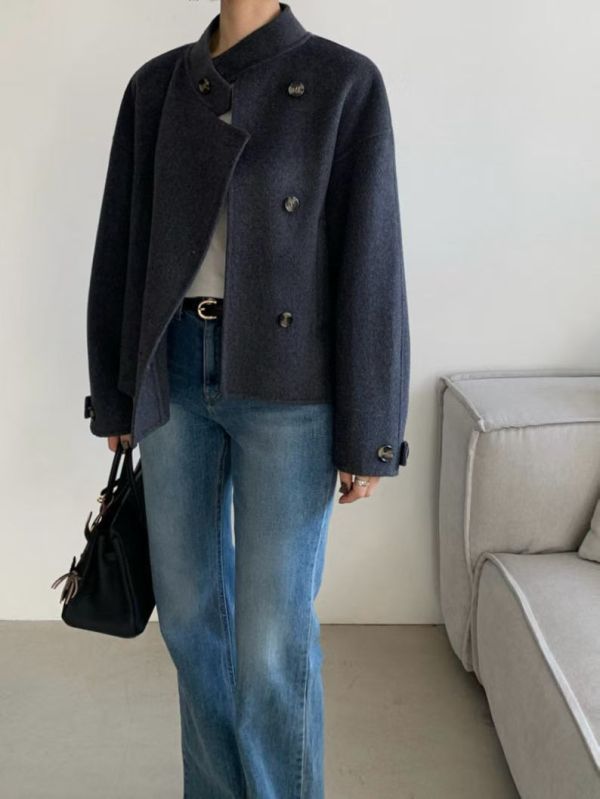 立領手工羊毛大衣 手工羊毛大衣