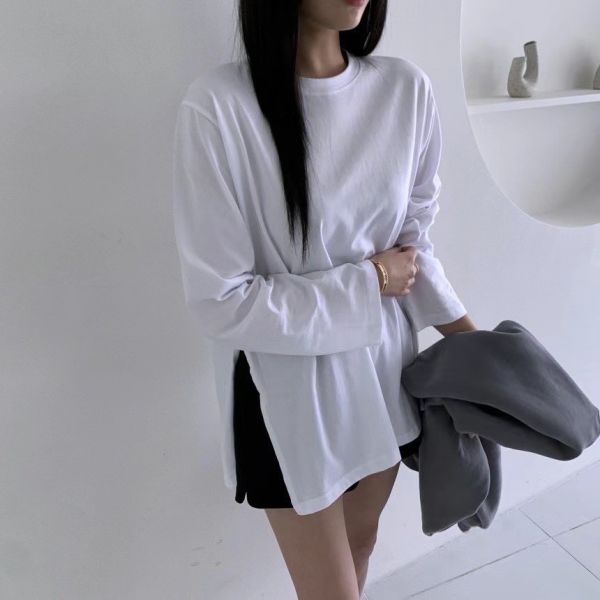 側開衩白Ｔ 白Ｔ