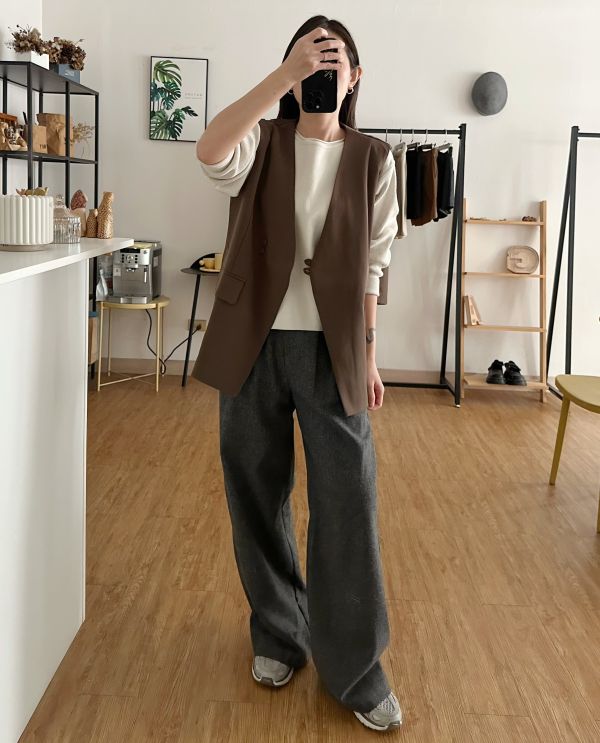 羊毛西裝寬褲 羊毛褲