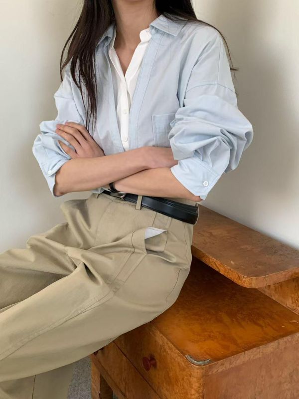 假兩件開襟襯衫 造型襯衫