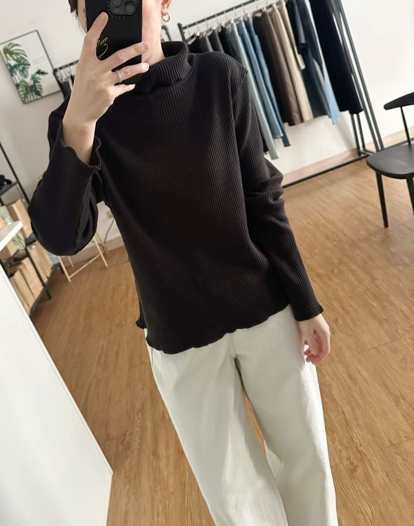 華夫格高領上衣 華夫格Ｔ