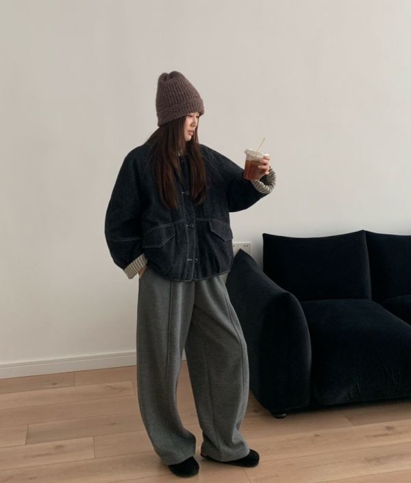 磨毛丹寧外套 舖棉外套