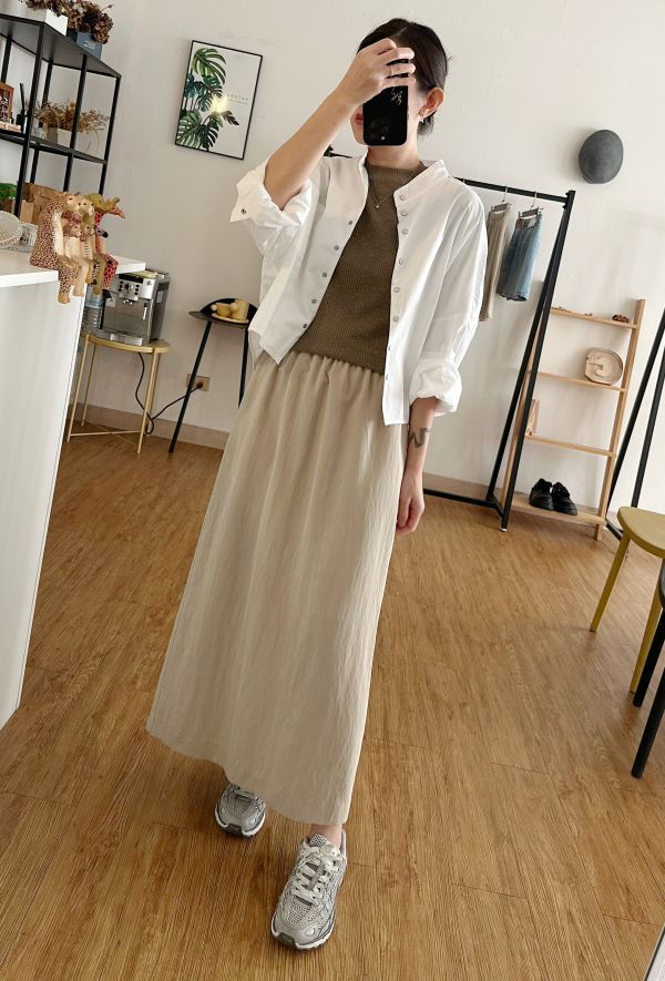 微光澤長裙 長裙