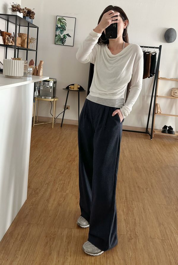 羊毛西裝寬褲 羊毛褲