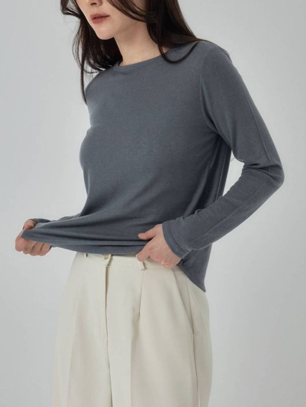 圓領羅紋棉上衣 羅紋棉Ｔ